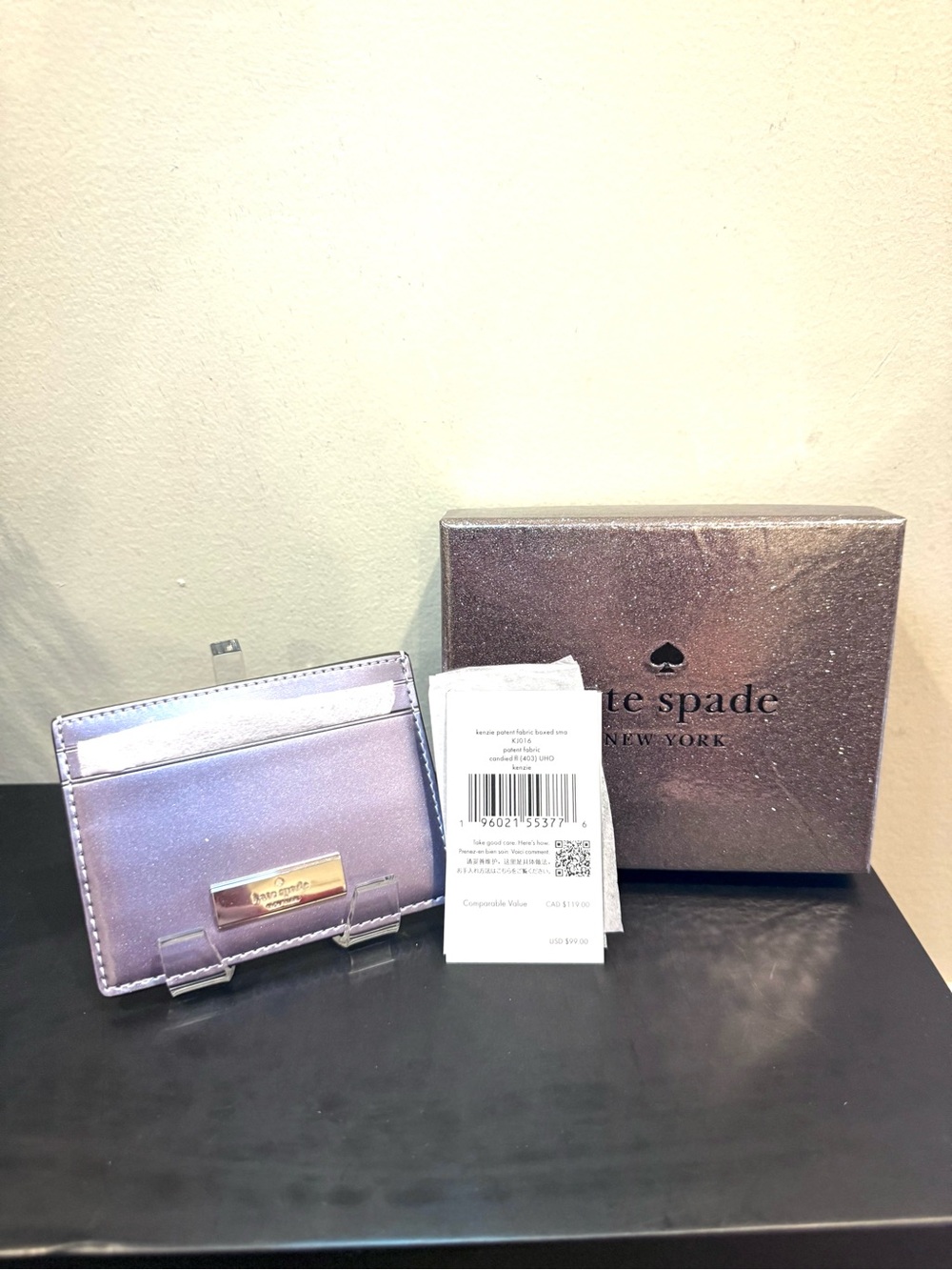 🆕♠️ Kate Spade Lavender Metallic Card Holder & Box